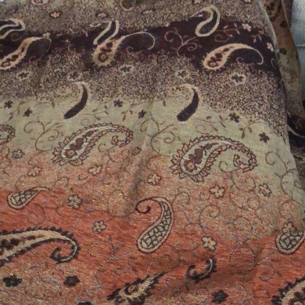 Scarf,  Paisley Pashmina Fringed scarf.